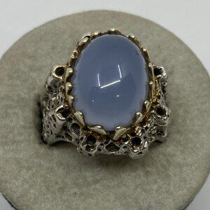 Vtg moonstone sterling silver 925 vermeil womens ring sz 7 1/2